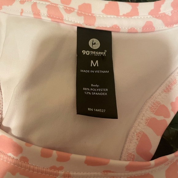 90 Degree by Reflex Workout / Sports Top Pink and White Cheetah print. NWOT - Picture 2 of 3